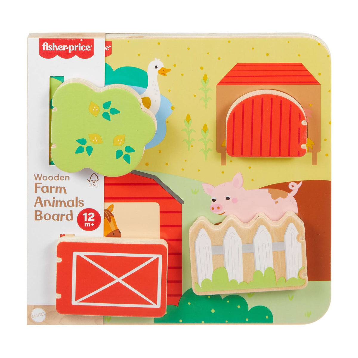 Fisher-Price houten kiekeboo boerderijdieren 12m