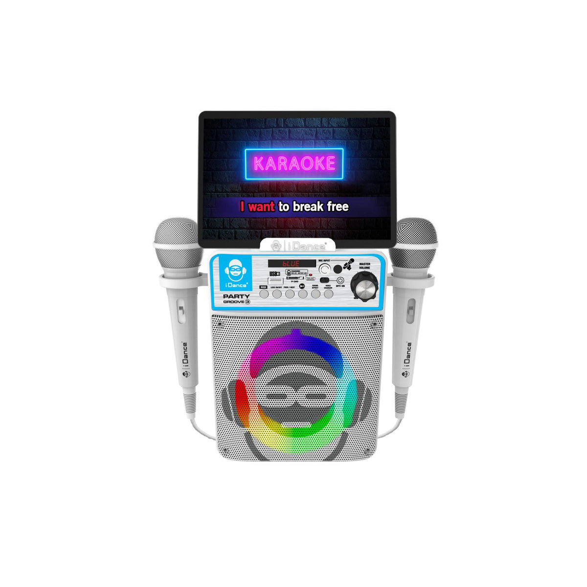 Idance partybox groove karaoke machine met 2 microfoons 2