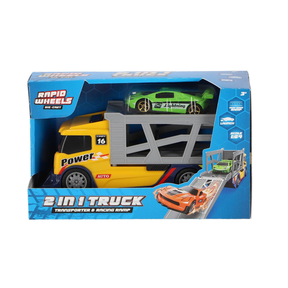 Rapid Wheels Auto transporter + Die cast auto 8 assorti