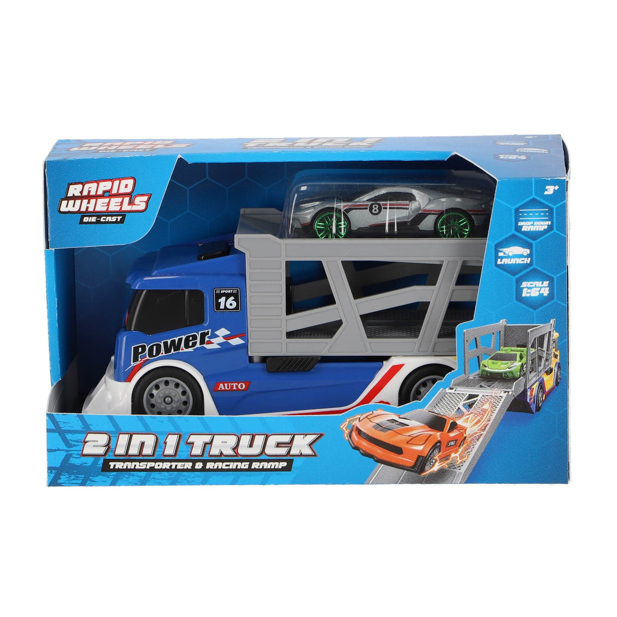 Rapid Wheels Auto transporter + Die cast auto 8 assorti 2