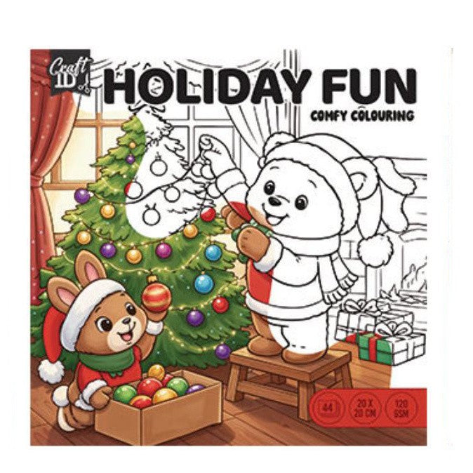 Kleurboek Xmas cute & comfy 20 x 20 cm haasje