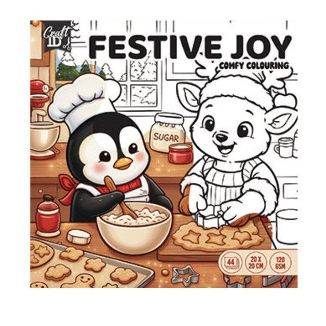 Kleurboek Xmas cute & comfy 20 x 20 cm  pinguin