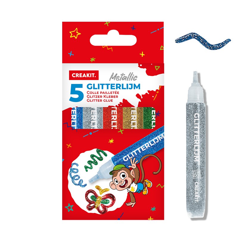 Glitterlijmpennen 5 stuks 2
