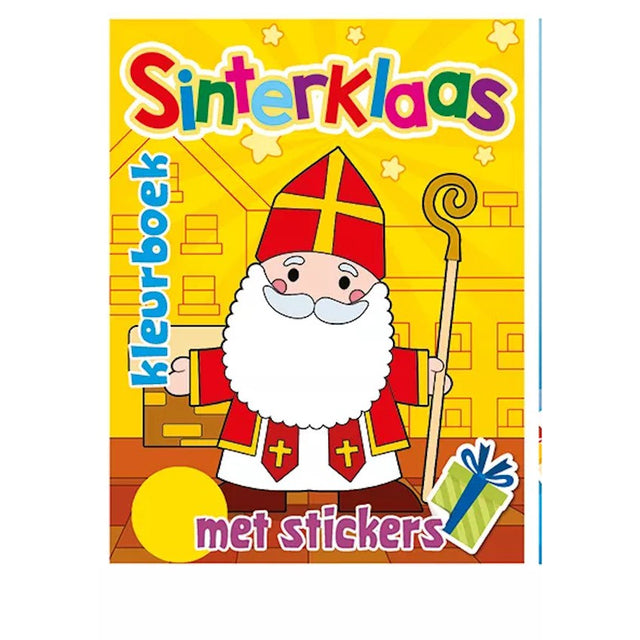 Sinterklaas kleurboek met stickers  geel