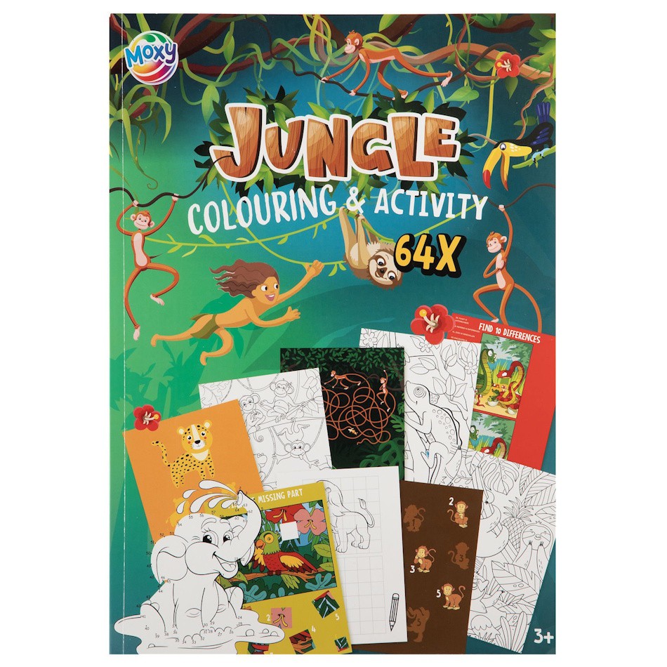 Moxy Kleur en activiteitenboek jungle A4 - 64 vellen