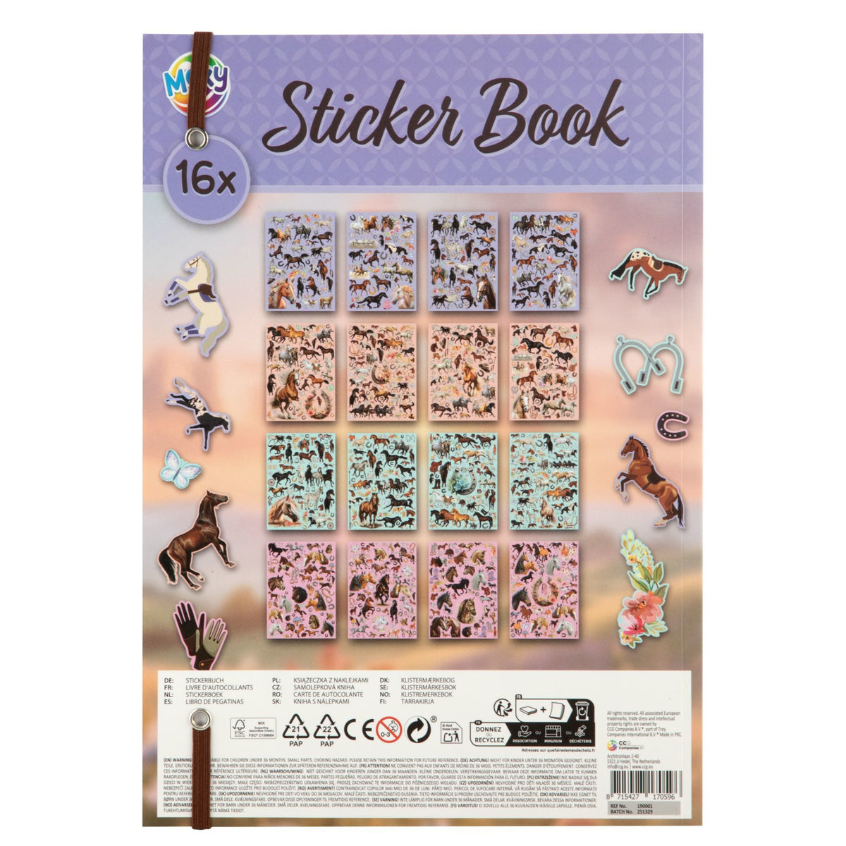 Stickerboek A4 Horse collection 16 pagina's en 900 + stickers 2