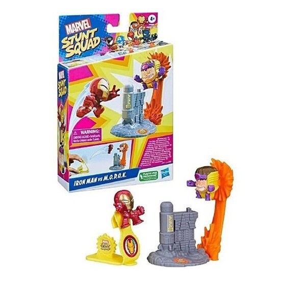 Marvel Stunt Squad Speelset Klein iron man vs m.o.d.o.k