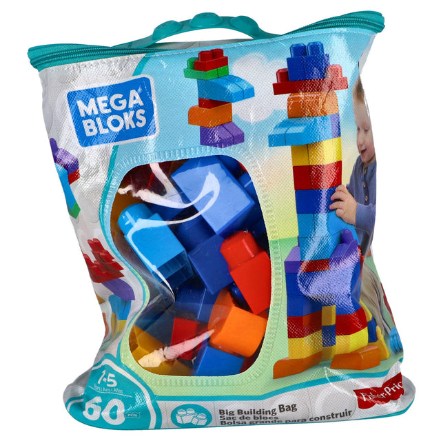 MEGA BLOKS FIRST BUILDERS BLOKKENTAS 60 STUKS BLAUW