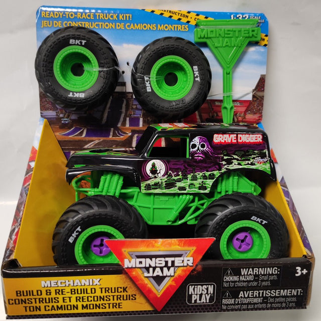 Hot Wheels Monster Jam Mechanix 1:32 Build 'N Re-Build El Grave Digger