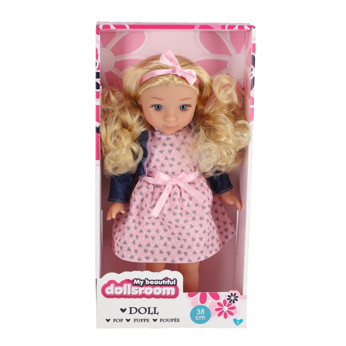 My beautiful Dolls Room pop met soft body 36 cm  rose met vest