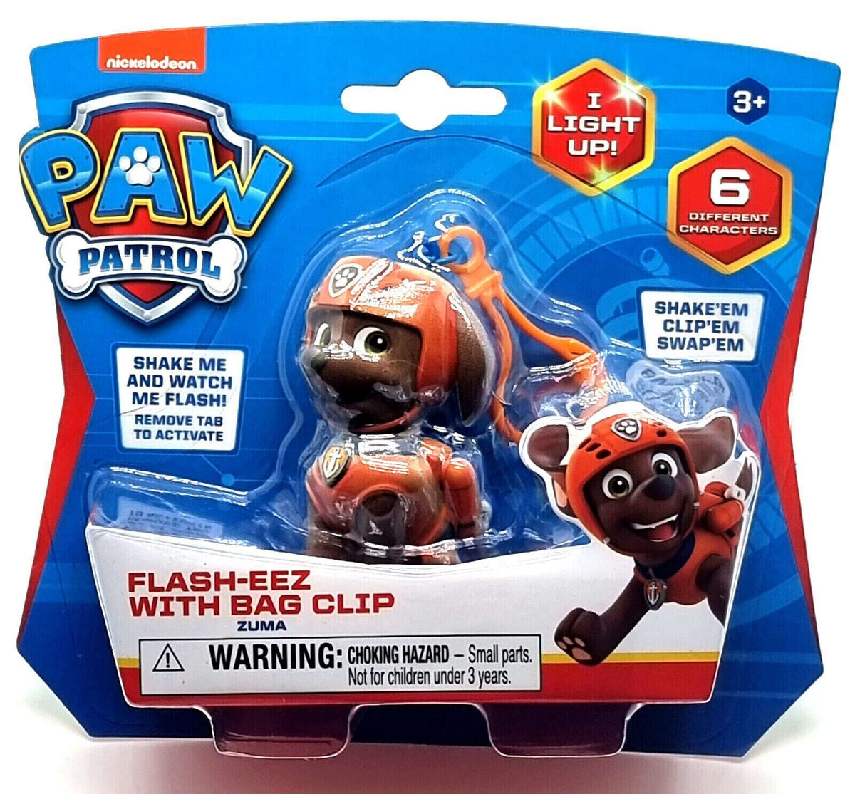 PAW PATROL FLASHEEZ SINGLE PACK  Bag Clip ZUMA