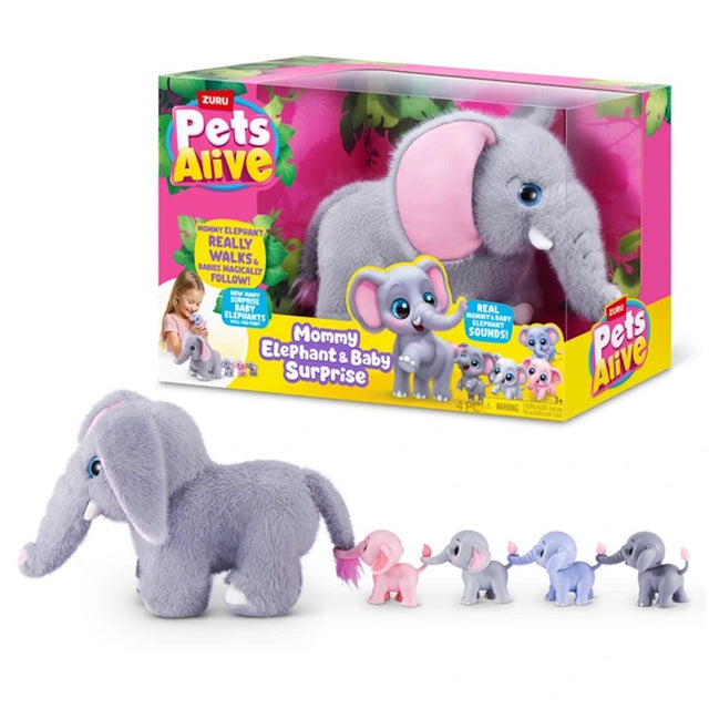 ZURU Pets alive mommy elephant & baby surprise