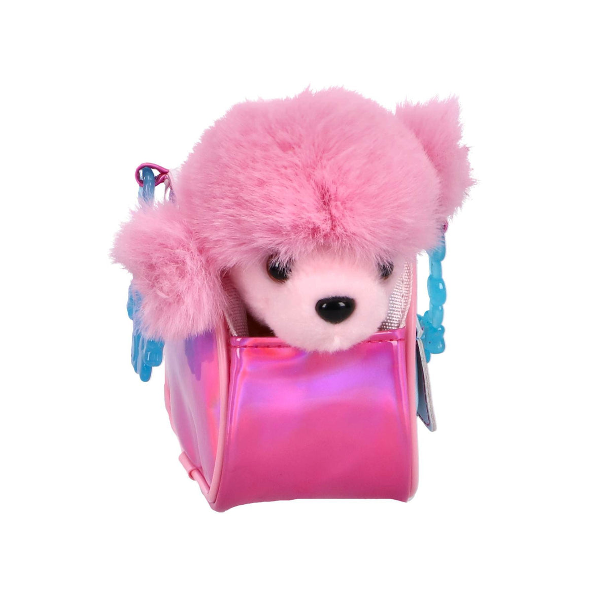 Pluchiez poedel hondje in tasje rose 2