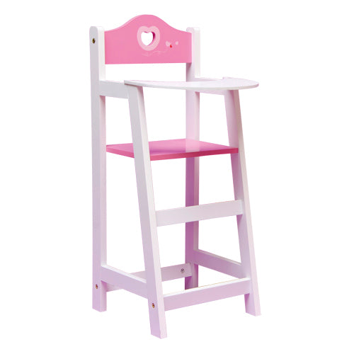 Poppenstoel Hout Roze/Wit 22x27x53
