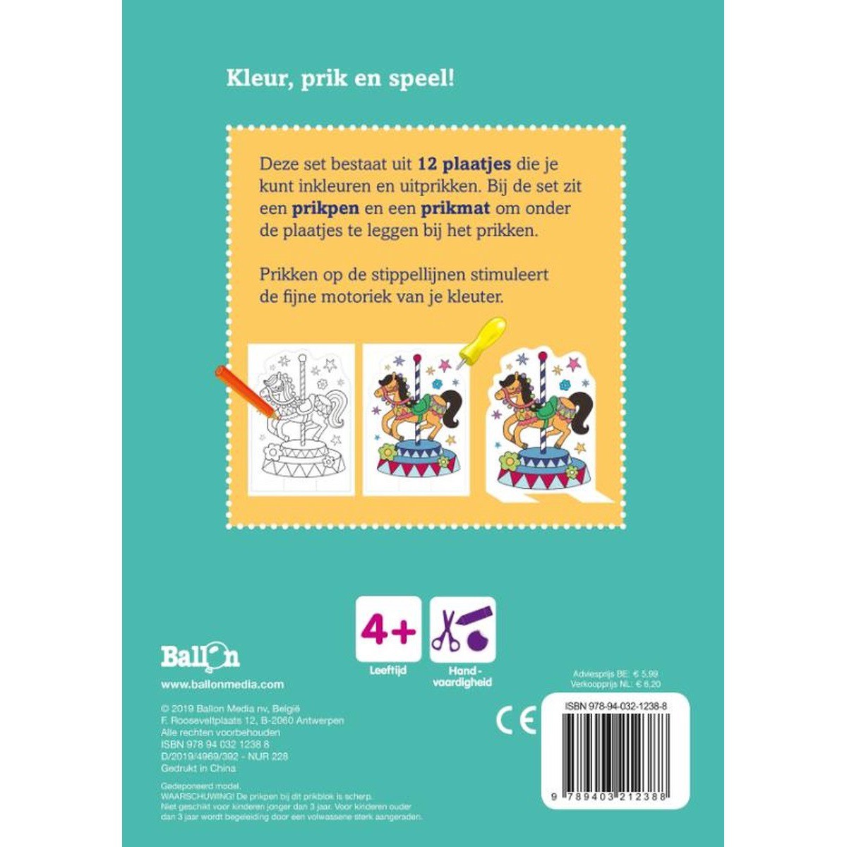 Kleur- en prikblokken - Paarden 4+ ballon 2