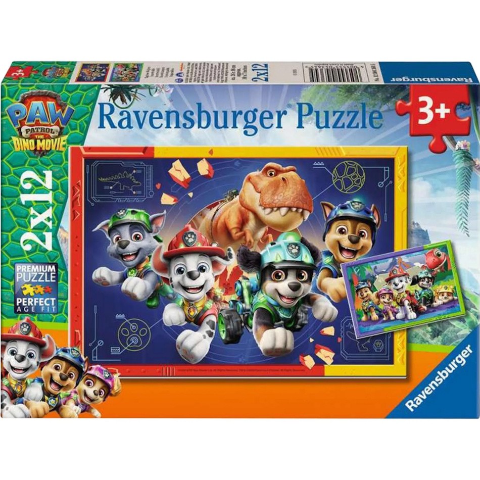 Ravensburger Puzzel Paw Patrol 3 Dino Movie 2x12stukjes