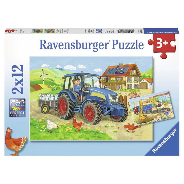 RAVENSBURGER PUZZEL BOUWPLAATS BOERDERIJ 2X12 STUKS