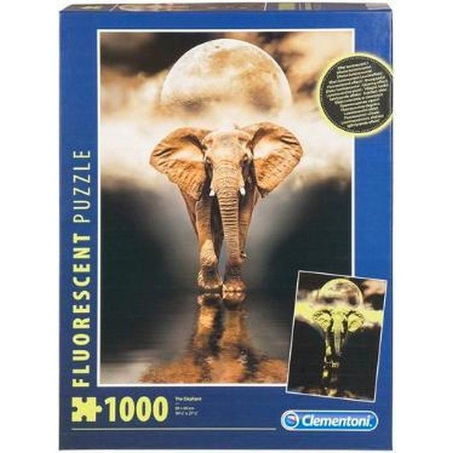 Clementoni  fluorecent Puzzel 1000 stukjes olifant glow in de dark