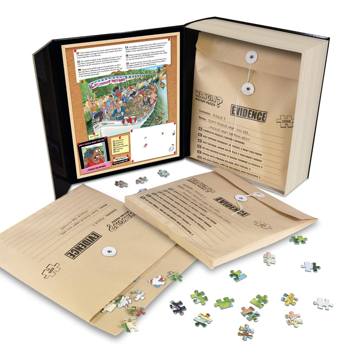 Puzzel Wasgij Pieces Of Evidence Titel Tbd (2x500 & 1x1000) 2