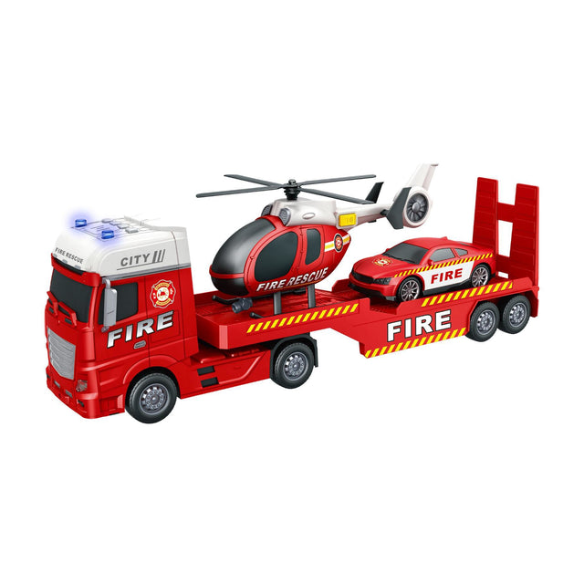 Rapid Wheels brandweer met auto en helikopter met licht en geluid