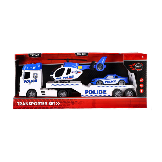 Rapid Wheels Autotransporter Politie  licht en geluid