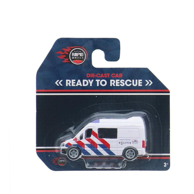 RAPID WHEELS DIECAST HULPDIENSTVOERTUIG POLITIE BUS