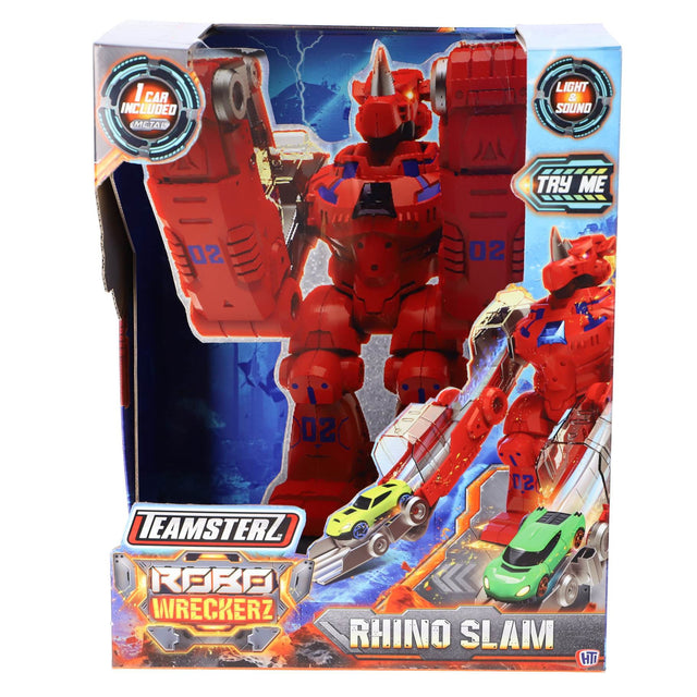 Robot dino auto lanceerder licht en geluid + 1 auto