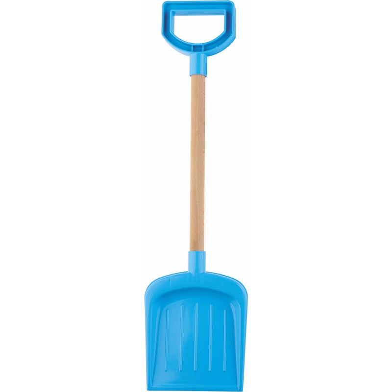 Strandschep  52cm  Met Houtsteel blauw
