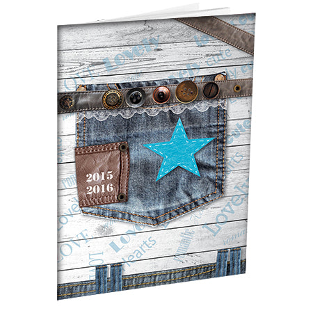 Schrift A4 lijn Jeans