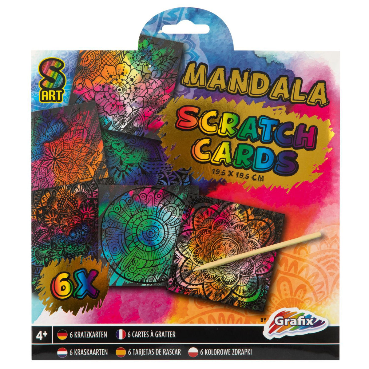 Scratch art met kleuren 7 delig Mandala