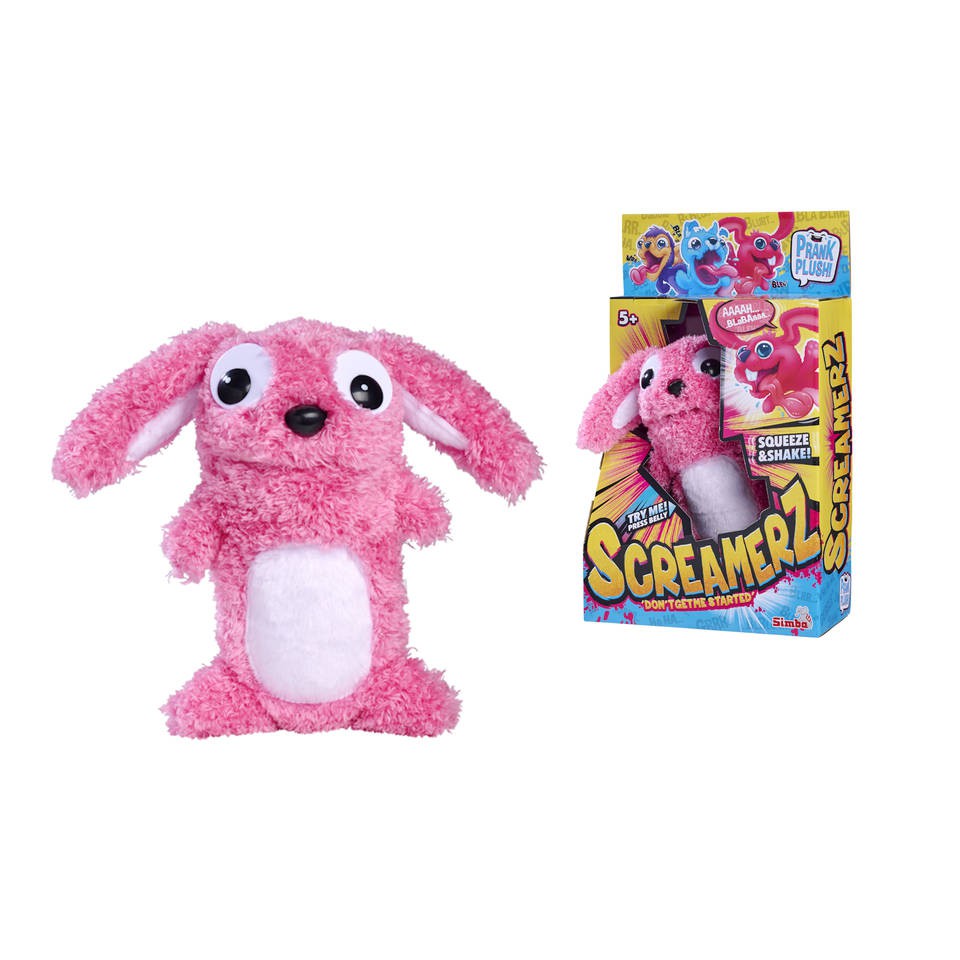 Pluche prank Screamerz konijn roze