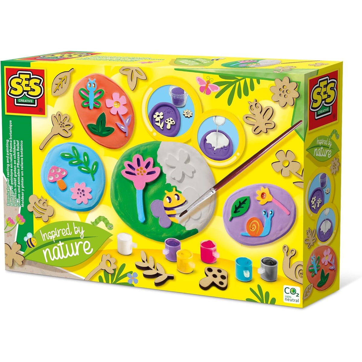 SES Creative  Botanisch reliëf gips gieten en schilderen