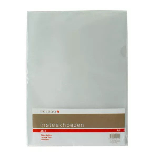 25 stuks  Plastic L mappen  insteekhoes A4