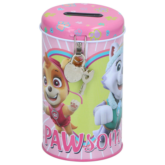 Spaarpot licentie met slot  Paw Patrol rose
