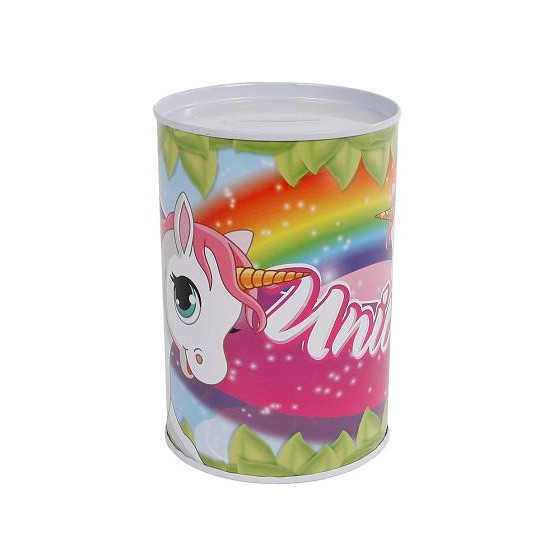 blikje Unicorn spaarpot  8,5x11,5cm
