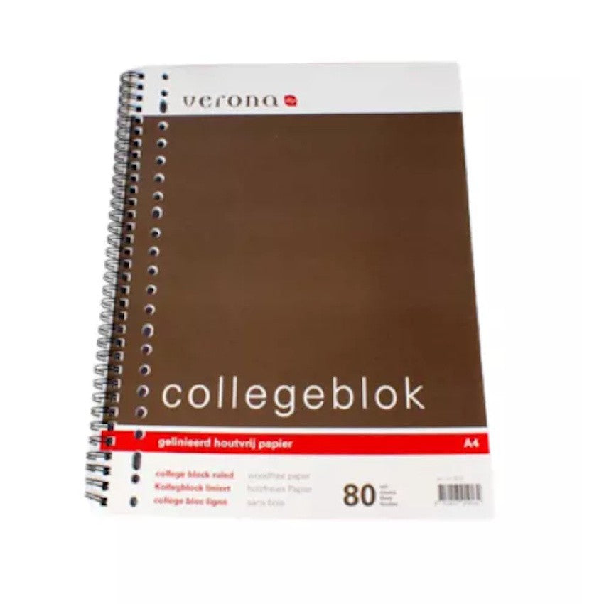 Spiraal Collegeblok A4 23 rings lijn  verona 80 vel