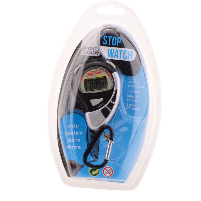 Sports Active Stopwatch met alarm zwart