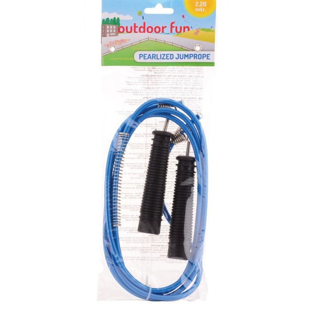 Outdoor fun parelmoer springtouw  5 meter.r blauw
