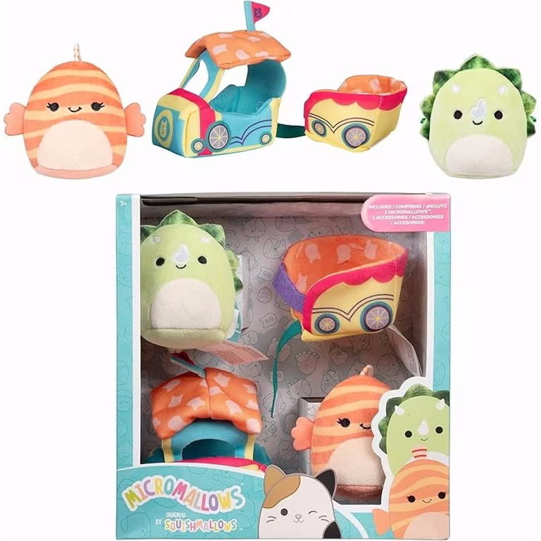 Squishmallows Micromallows Pluche 6,5cm 2-Pack + 2 Ticket To Ride