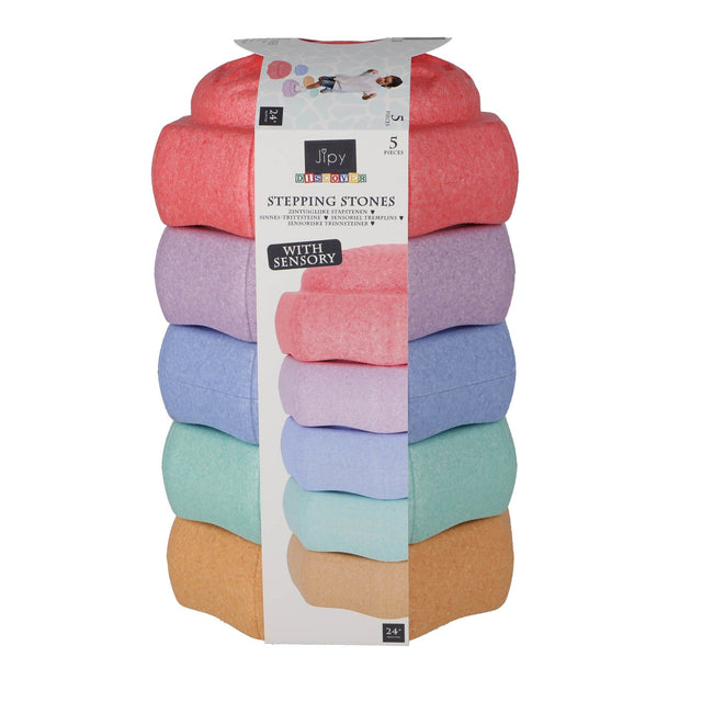 Stapblokken met sensory Jipy Discover 5 stuks pastel kleuren