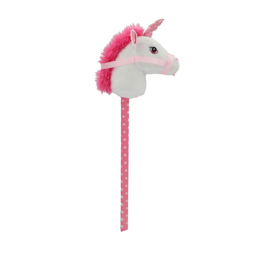 Pluchiez stokpaardje pluche 70 cm wit