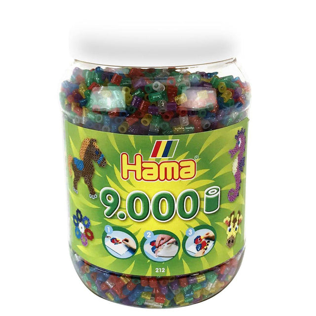 STRIJKKRALEN HAMA IN POT 9000 STUKS GLITTER