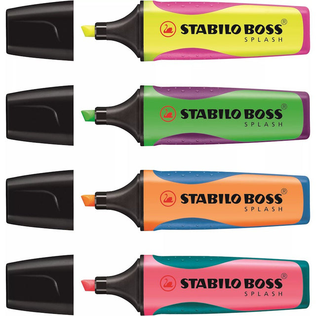 Tekst markers 4 Stabilo BOSS splash in etui