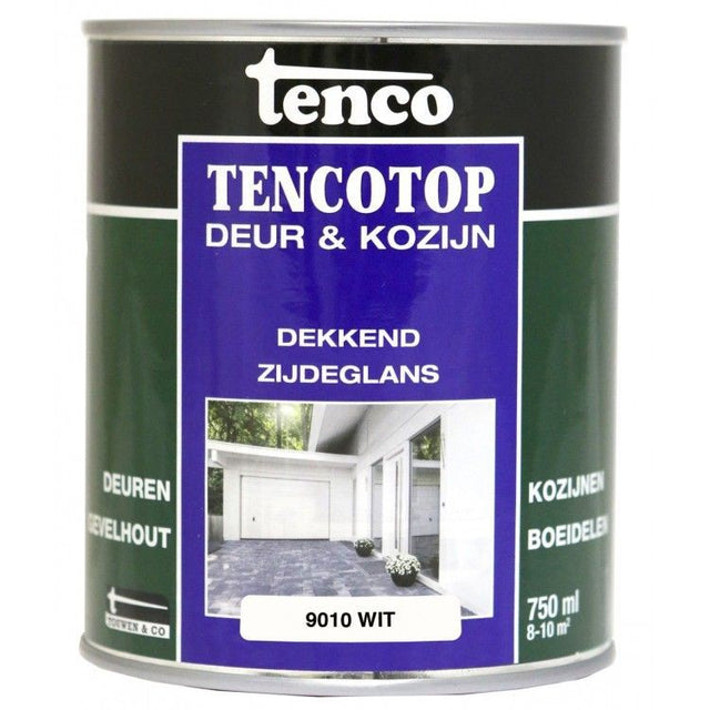 Tenco tencotop deur & kozijn dekkend ZIJDEGLANS 9010 WIT 750ML