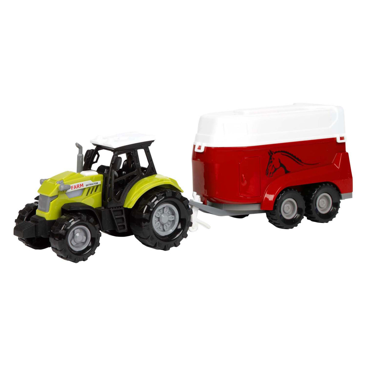 Tractor met paardentrailer rood met licht en geluid 2