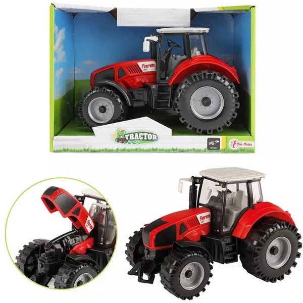 Tractor met frictie rood 20 cm