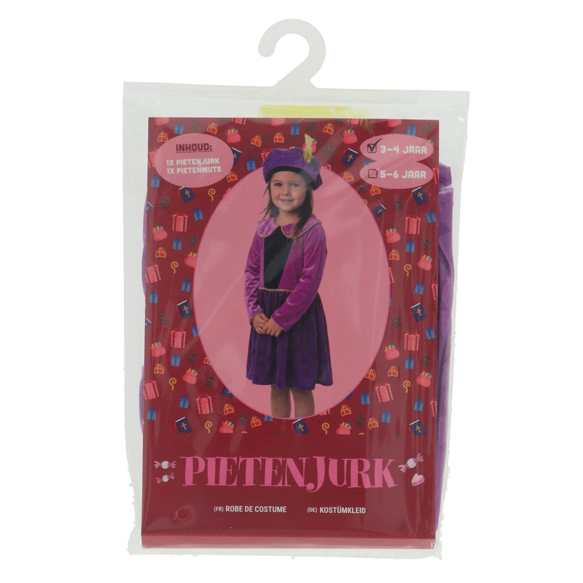Pietenjurk Paars Sterren 98-104 Cm