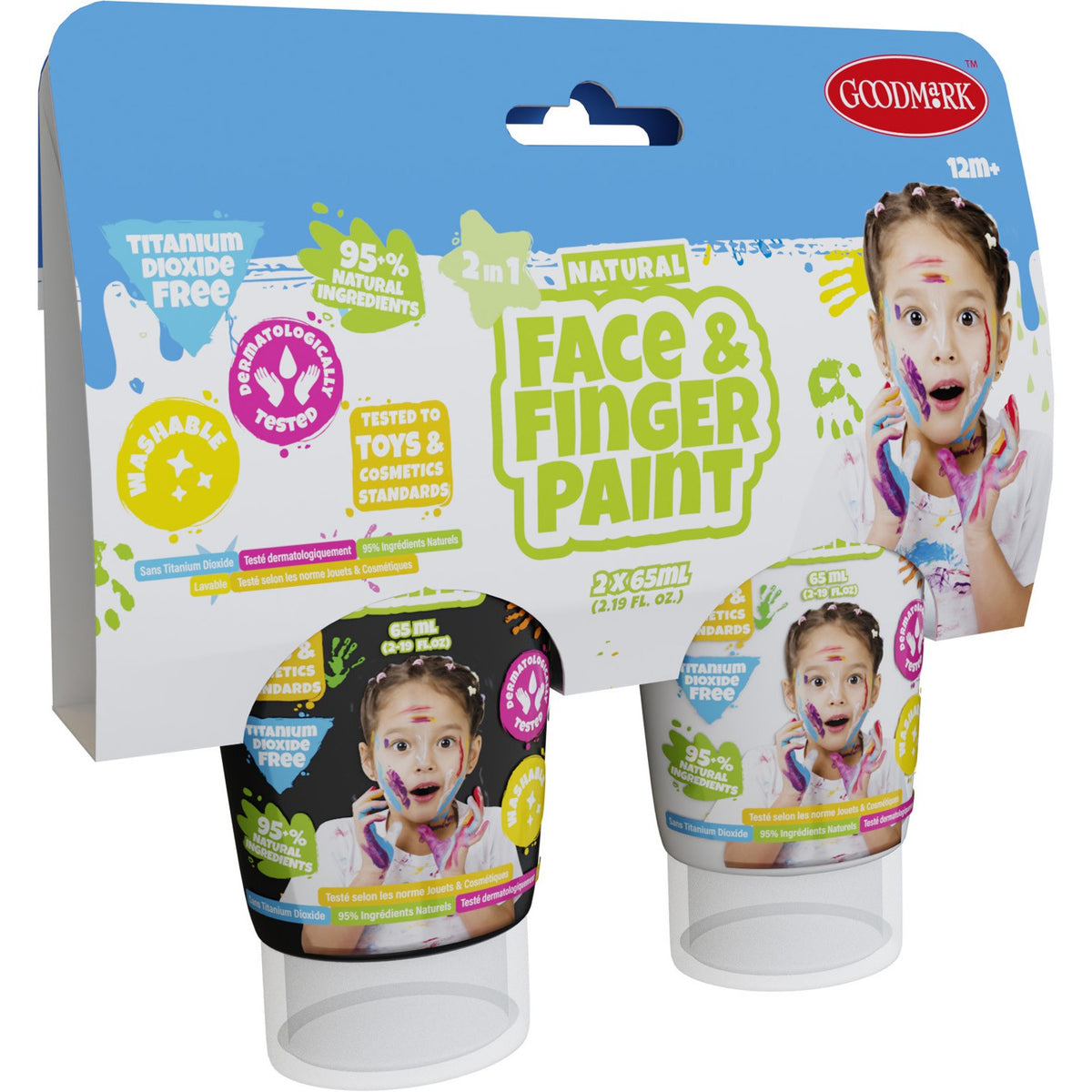 NATURAL  Gezichts- en vingerverf 2-Pack Zwart & Wit
