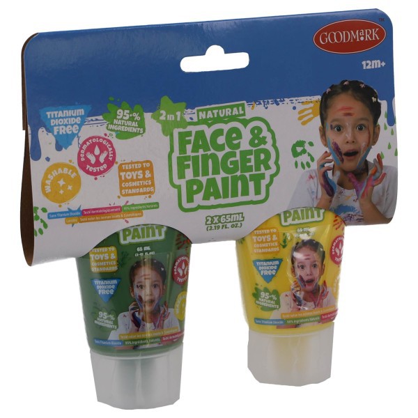NATURAL  Gezichts- en vingerverf 2-Pack Groen & Geel