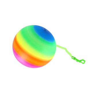 Regenboogbal met koord 21cm 2
